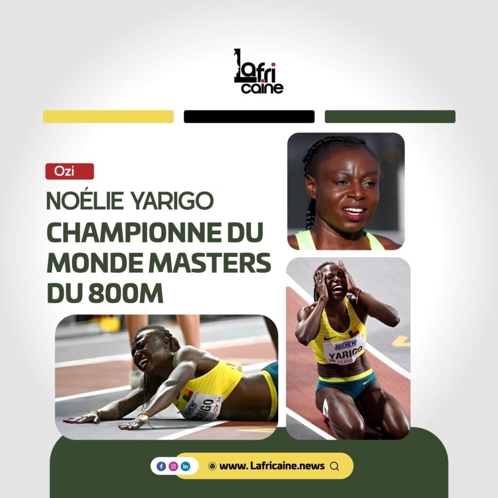NOELIE YARIGO CHAMPIONNE DU MONDE MASTERS 800M LAFRICAINE NEWS
