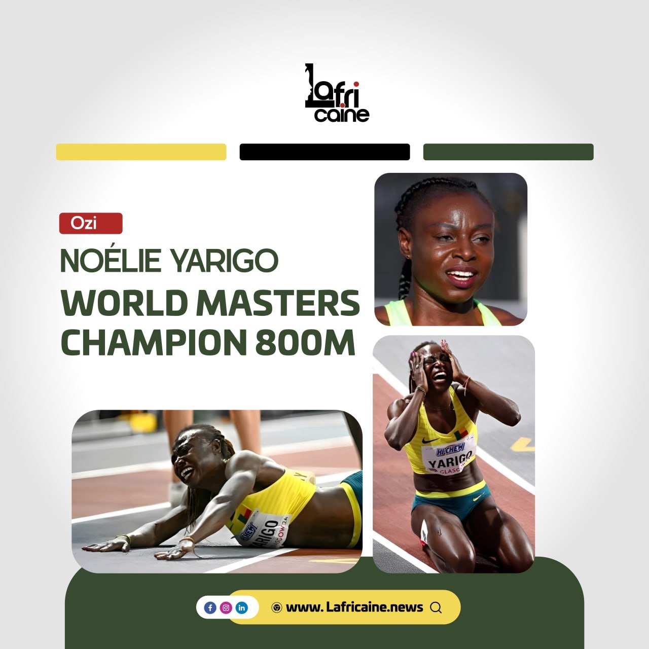 Noélie Yarigo Wins World Masters 800m